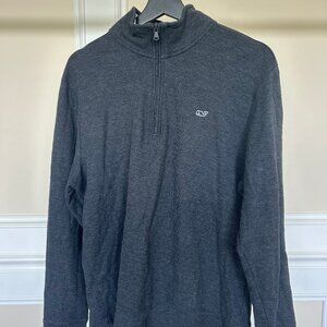 Vineyard Vines Men's Gray 1/4 Zip Sweater Medium